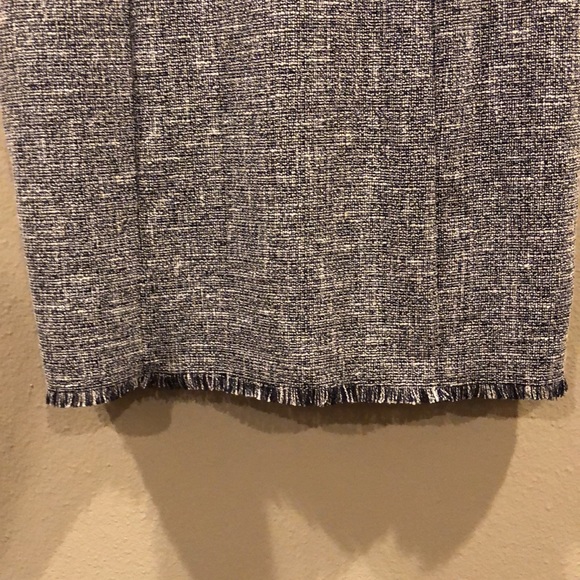 BANANA REPUBLIC FACTORY blue & white, tweed, short sleeve, zipper back dress - Picture 6 of 9